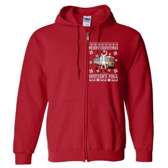 Christmas Vacation Merry Christmas Shitters Full Christmas Ugly Full Zip Hoodie