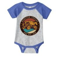 Cool Vintage Monster Trucks Are My Jam Retro Funny Gift Infant Baby Jersey Bodysuit