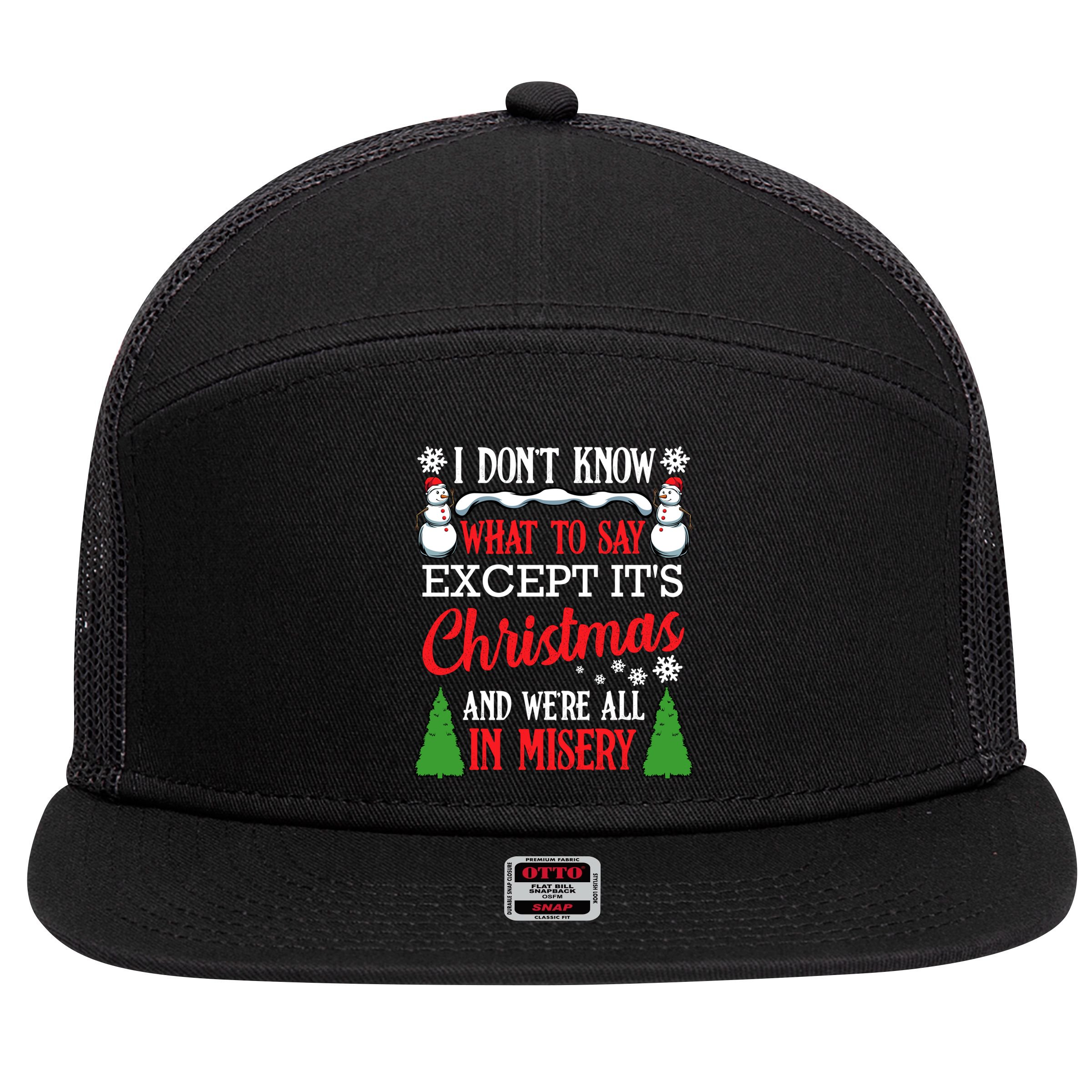 Christmas Vacation Misery Funny Xmas Santa Family Quotes Gift 7 Panel Mesh Trucker Snapback Hat