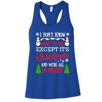 Christmas Vacation Misery Funny Xmas Santa Family Quotes Gift Women's Racerback Tank