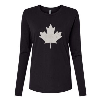 Canadian Vintage Maple Leaf Canada National Pride Flag Symbol Womens Cotton Relaxed Long Sleeve T-Shirt