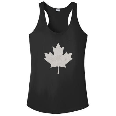 Canadian Vintage Maple Leaf Canada National Pride Flag Symbol Ladies PosiCharge Competitor Racerback Tank