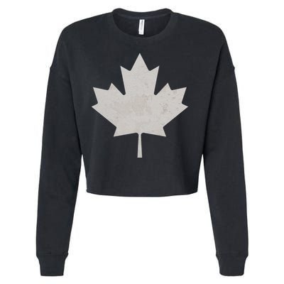 Canadian Vintage Maple Leaf Canada National Pride Flag Symbol Cropped Pullover Crew