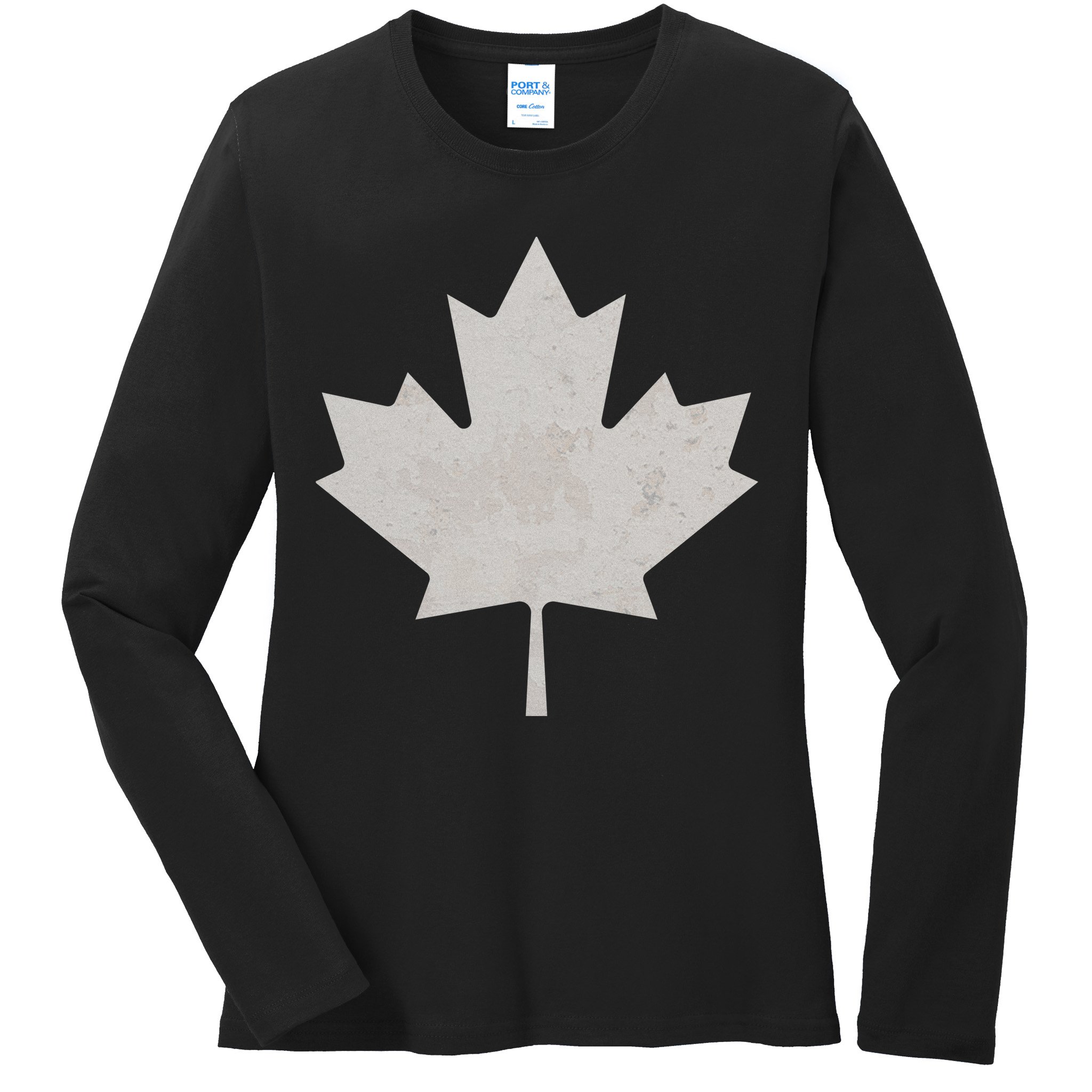 Canadian Vintage Maple Leaf Canada National Pride Flag Symbol Ladies Long Sleeve Shirt