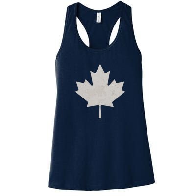 Canadian Vintage Maple Leaf Canada National Pride Flag Symbol Women's Racerback Tank