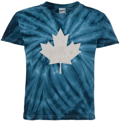 Canadian Vintage Maple Leaf Canada National Pride Flag Symbol Kids Tie-Dye T-Shirt