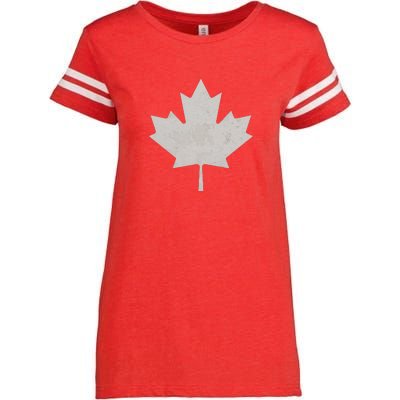 Canadian Vintage Maple Leaf Canada National Pride Flag Symbol Enza Ladies Jersey Football T-Shirt