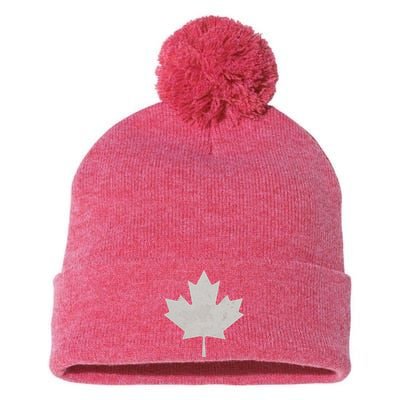 Canadian Vintage Maple Leaf Canada National Pride Flag Symbol Pom Pom 12in Knit Beanie