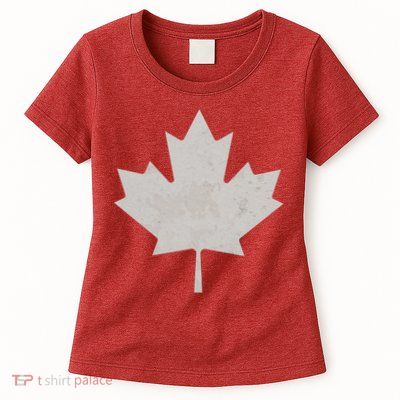 Canadian Vintage Maple Leaf Canada National Pride Flag Symbol Womens T-Shirt
