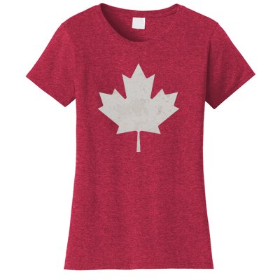 Canadian Vintage Maple Leaf Canada National Pride Flag Symbol Women's T-Shirt