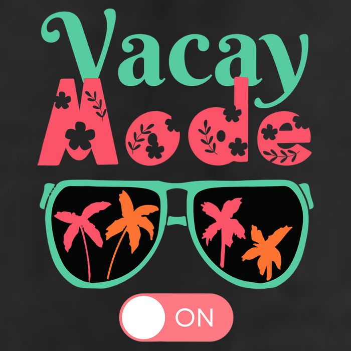 Cute Vacay Mode Summer On Funny Family Vacation 7 Panel Mesh Trucker Snapback Hat