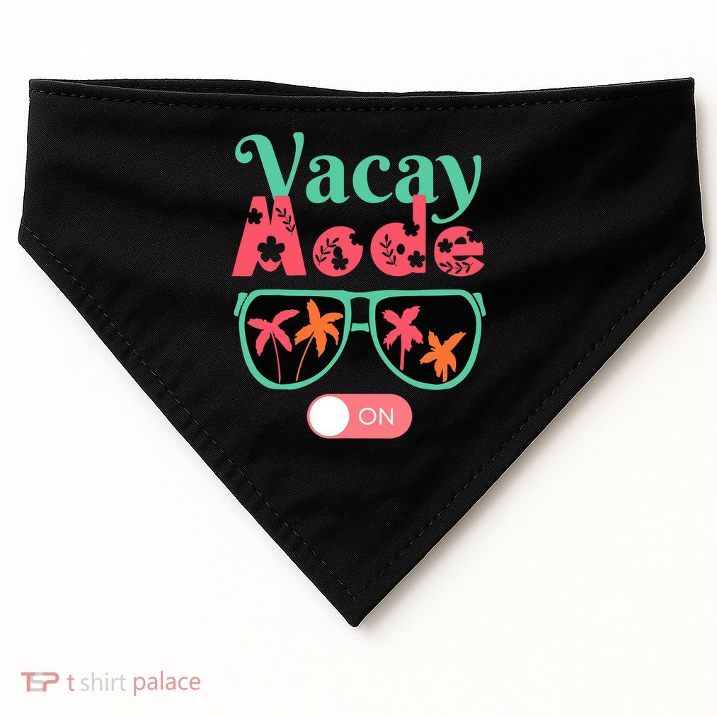 Cute Vacay Mode Summer On Funny Family Vacation USA-Made Doggie Bandana