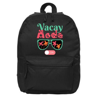 Cute Vacay Mode Summer On Funny Family Vacation 16 in Basic Backpack