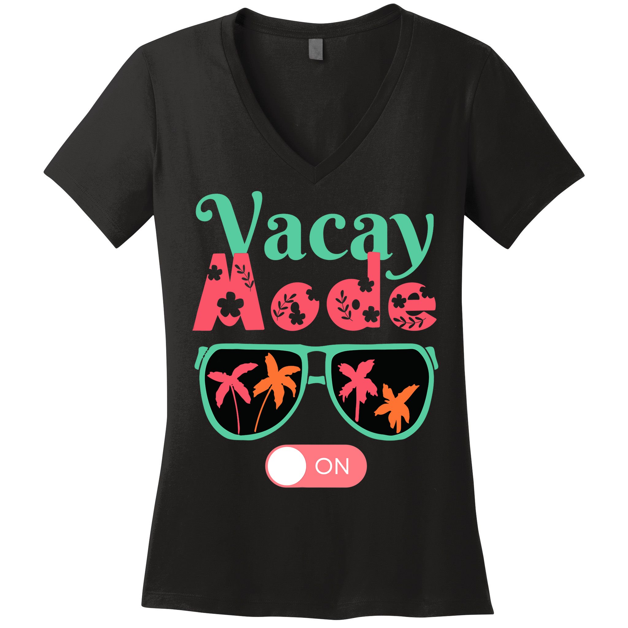 Cute Vacay Mode Summer On Funny Family Vacation Women's V-Neck T-Shirt