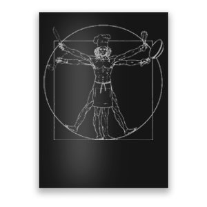 Chef Vitruvian Man Da Vinci Funny Cooking Poster