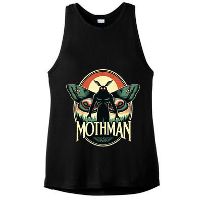 Cryptid Vintage Mothman Folklore Ladies PosiCharge Tri-Blend Wicking Tank