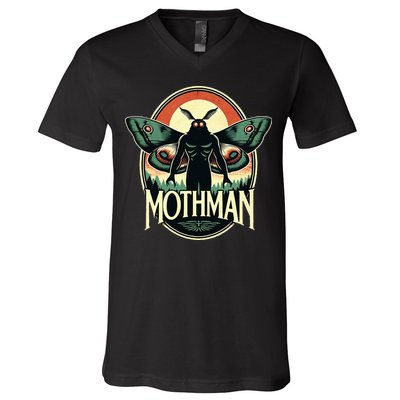 Cryptid Vintage Mothman Folklore V-Neck T-Shirt
