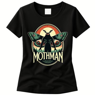 Cryptid Vintage Mothman Folklore Womens T-Shirt