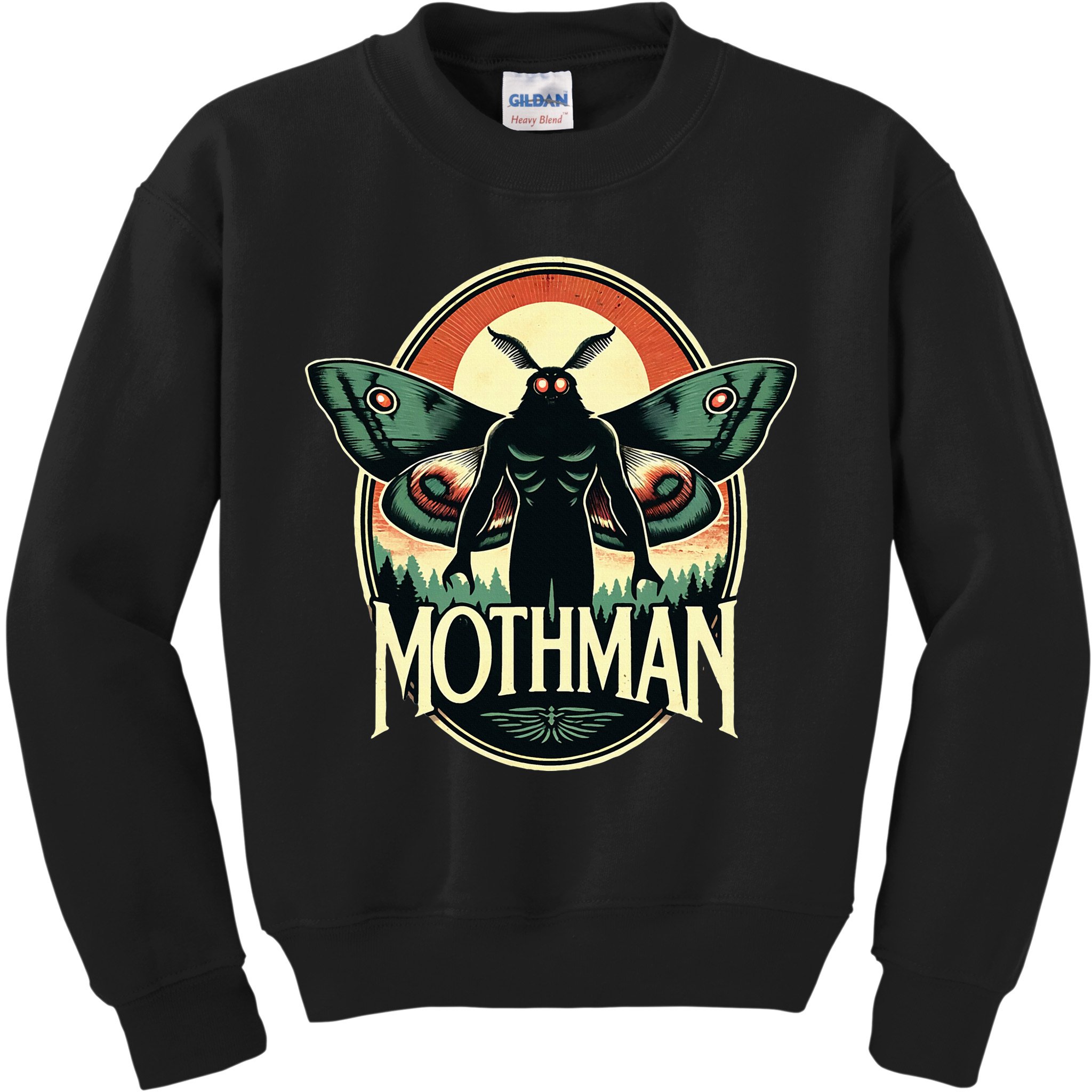 Cryptid Vintage Mothman Folklore Kids Sweatshirt