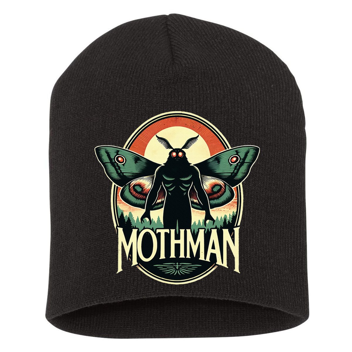 Cryptid Vintage Mothman Folklore Short Acrylic Beanie