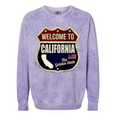 California Vintage Metal Road Sign Logo Colorblast Crewneck Sweatshirt