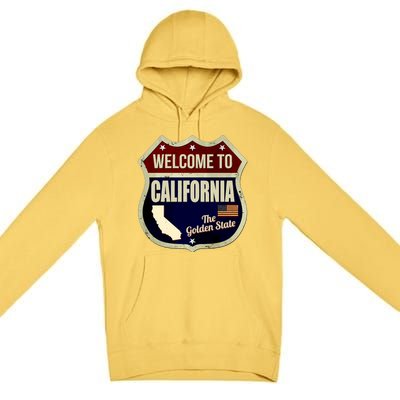 California Vintage Metal Road Sign Logo Premium Pullover Hoodie