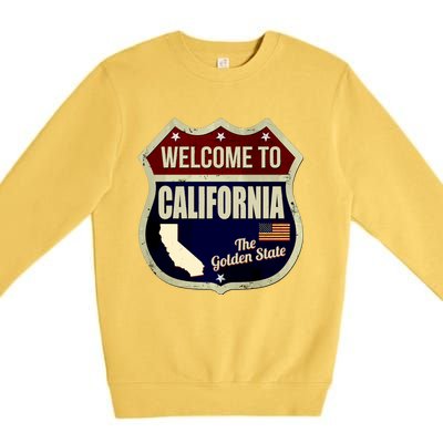 California Vintage Metal Road Sign Logo Premium Crewneck Sweatshirt