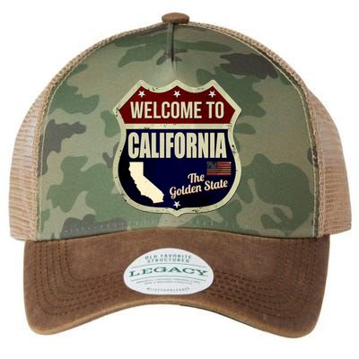 California Vintage Metal Road Sign Logo Legacy Tie Dye Trucker Hat