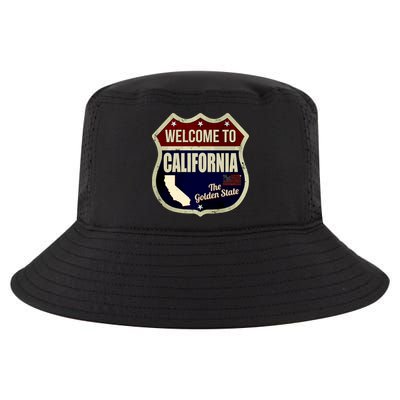 California Vintage Metal Road Sign Logo Cool Comfort Performance Bucket Hat