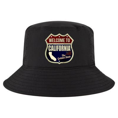 California Vintage Metal Road Sign Logo Cool Comfort Performance Bucket Hat