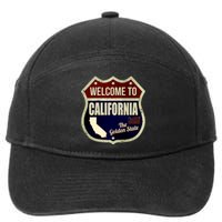 California Vintage Metal Road Sign Logo 7-Panel Snapback Hat