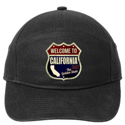 California Vintage Metal Road Sign Logo 7-Panel Snapback Hat