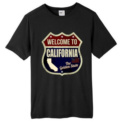 California Vintage Metal Road Sign Logo Tall Fusion ChromaSoft Performance T-Shirt