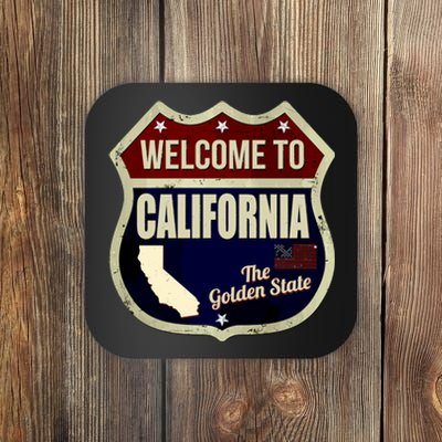 California Vintage Metal Road Sign Logo Coaster