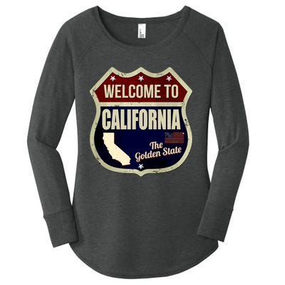 California Vintage Metal Road Sign Logo Women's Perfect Tri Tunic Long Sleeve Shirt