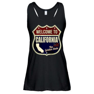 California Vintage Metal Road Sign Logo Ladies Essential Flowy Tank