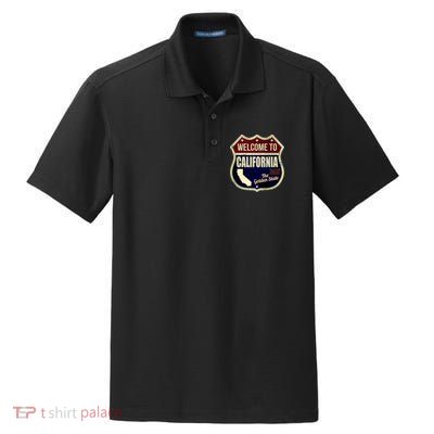 California Vintage Metal Road Sign Logo Dry Zone Grid Polo