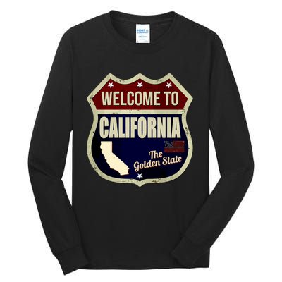 California Vintage Metal Road Sign Logo Tall Long Sleeve T-Shirt