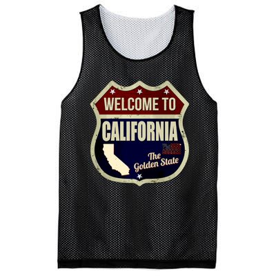 California Vintage Metal Road Sign Logo Mesh Reversible Basketball Jersey Tank