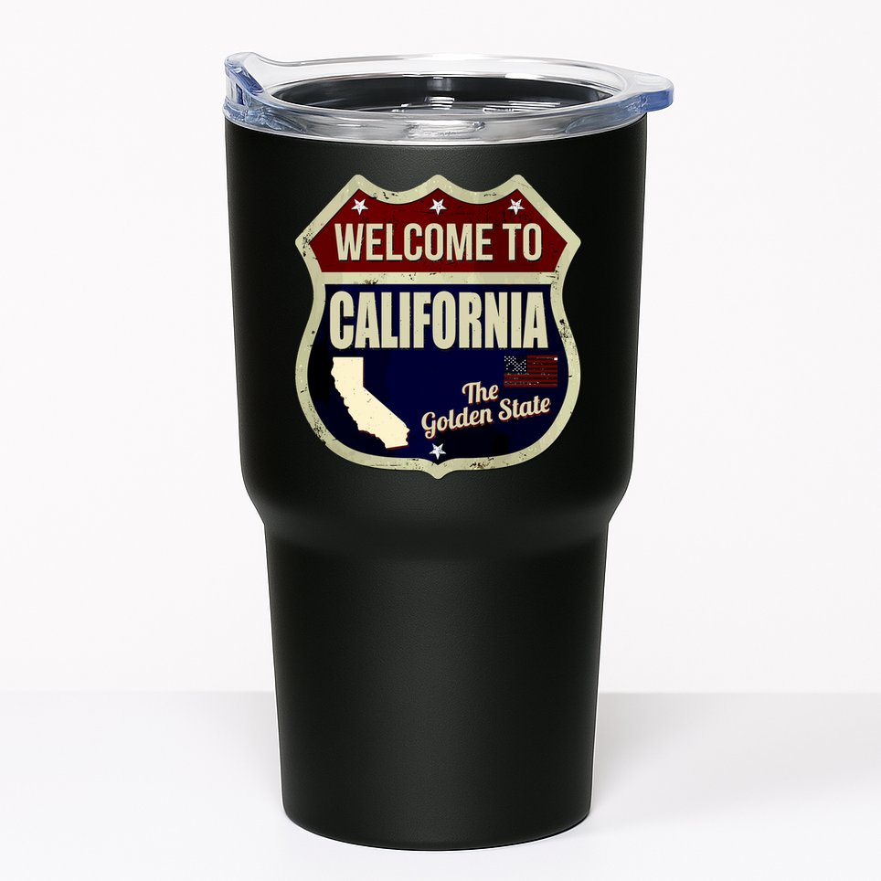 California Vintage Metal Road Sign Logo Tumbler