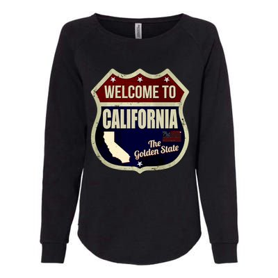 California Vintage Metal Road Sign Logo Womens California Wash Sweatshirt