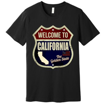 California Vintage Metal Road Sign Logo Premium T-Shirt