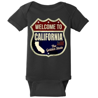 California Vintage Metal Road Sign Logo Baby Bodysuit