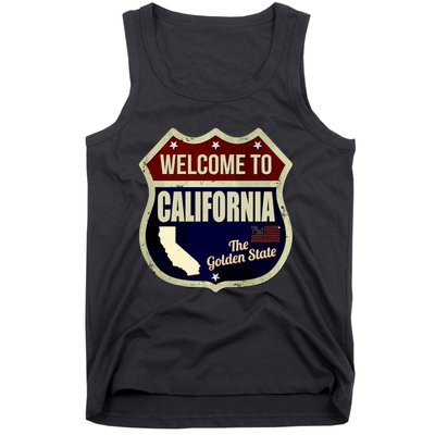 California Vintage Metal Road Sign Logo Tank Top