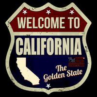 California Vintage Metal Road Sign Logo Wool Snapback Cap