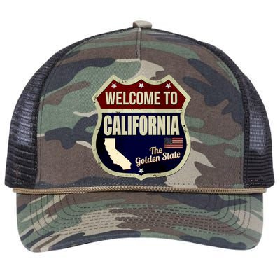 California Vintage Metal Road Sign Logo Retro Rope Trucker Hat Cap