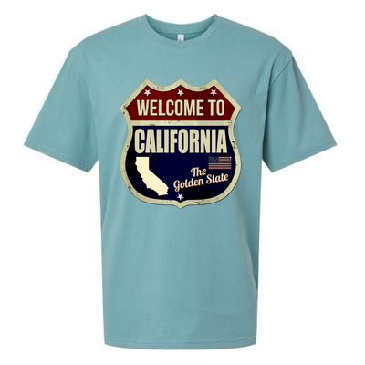 California Vintage Metal Road Sign Logo Sueded Cloud Jersey T-Shirt