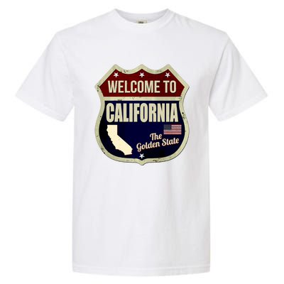 California Vintage Metal Road Sign Logo Garment-Dyed Heavyweight T-Shirt