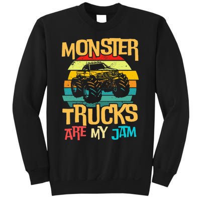 Cool Vintage Monster Truck Are My Jam Retro Sunset Sweatshirt