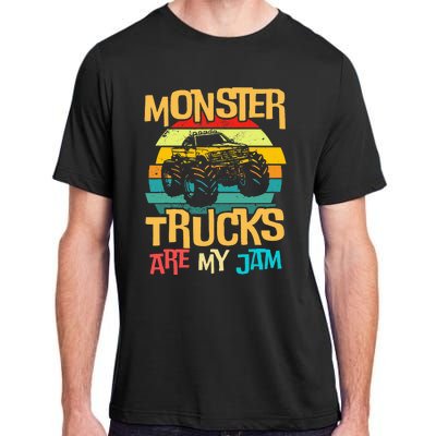 Cool Vintage Monster Truck Are My Jam Retro Sunset Adult ChromaSoft Performance T-Shirt